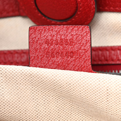 Gucci Soft GG Supreme Monogram Web Bosco Patch Small Crossbody Tote Beige Malva Hibiscus Red 7 of 9