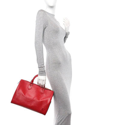 Louis Vuitton Epi Speedy 30 Castillan Red 2 of 13