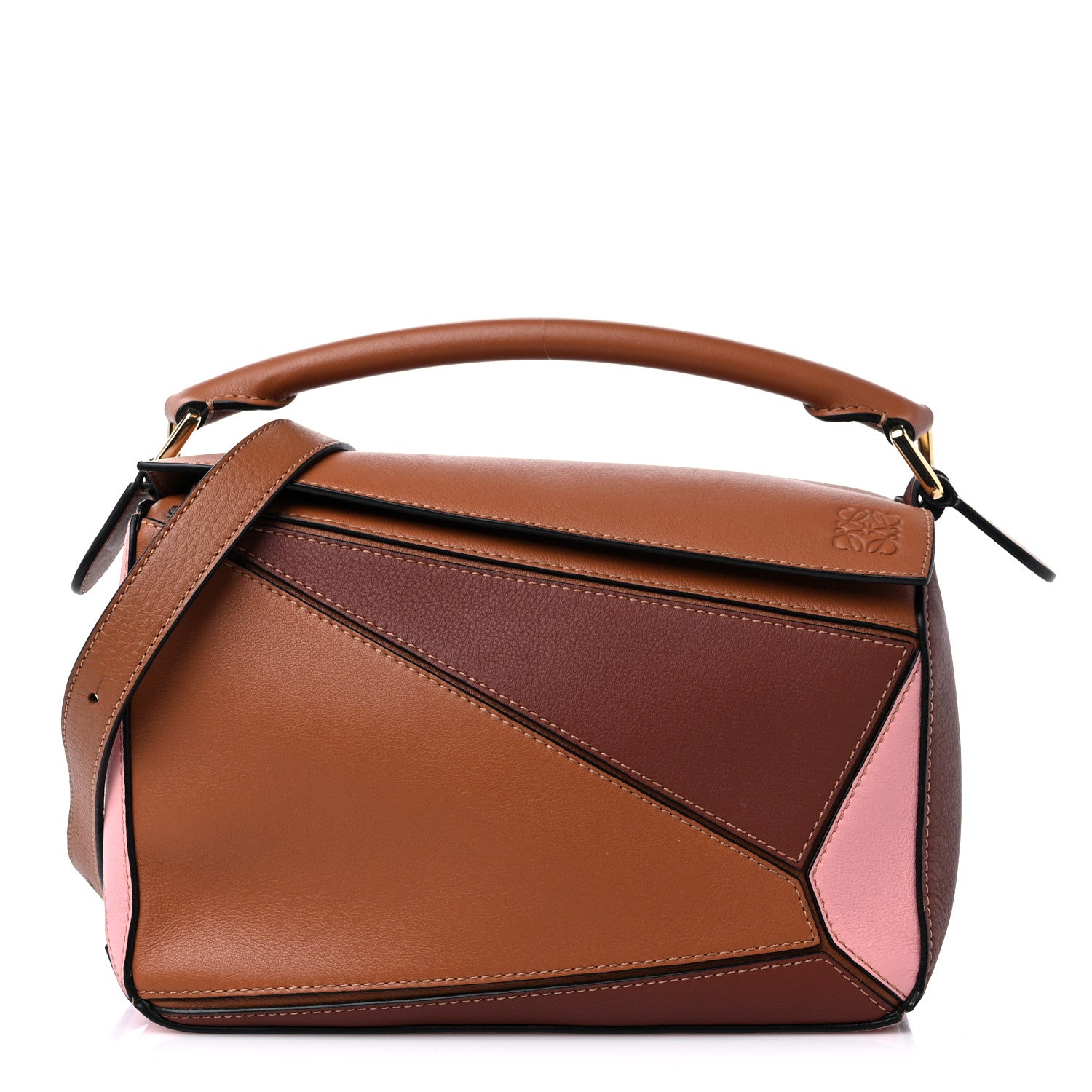 Loewe Calfskin Small Puzzle Bag Tan Medium Pink 1 of 9