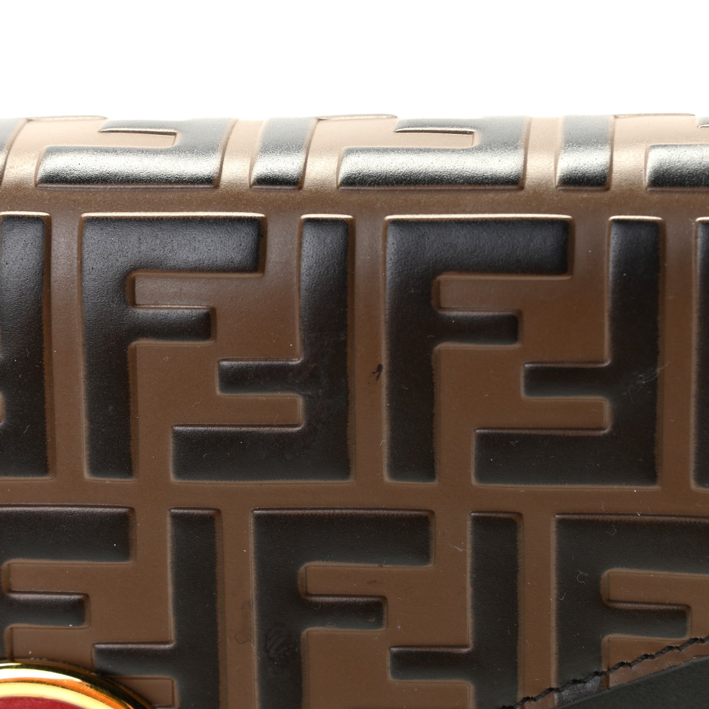 Vitello Liberty F is Fendi Bi-Color FF 1974 Embossed Medium Envelope Wallet On Chain Black Maya