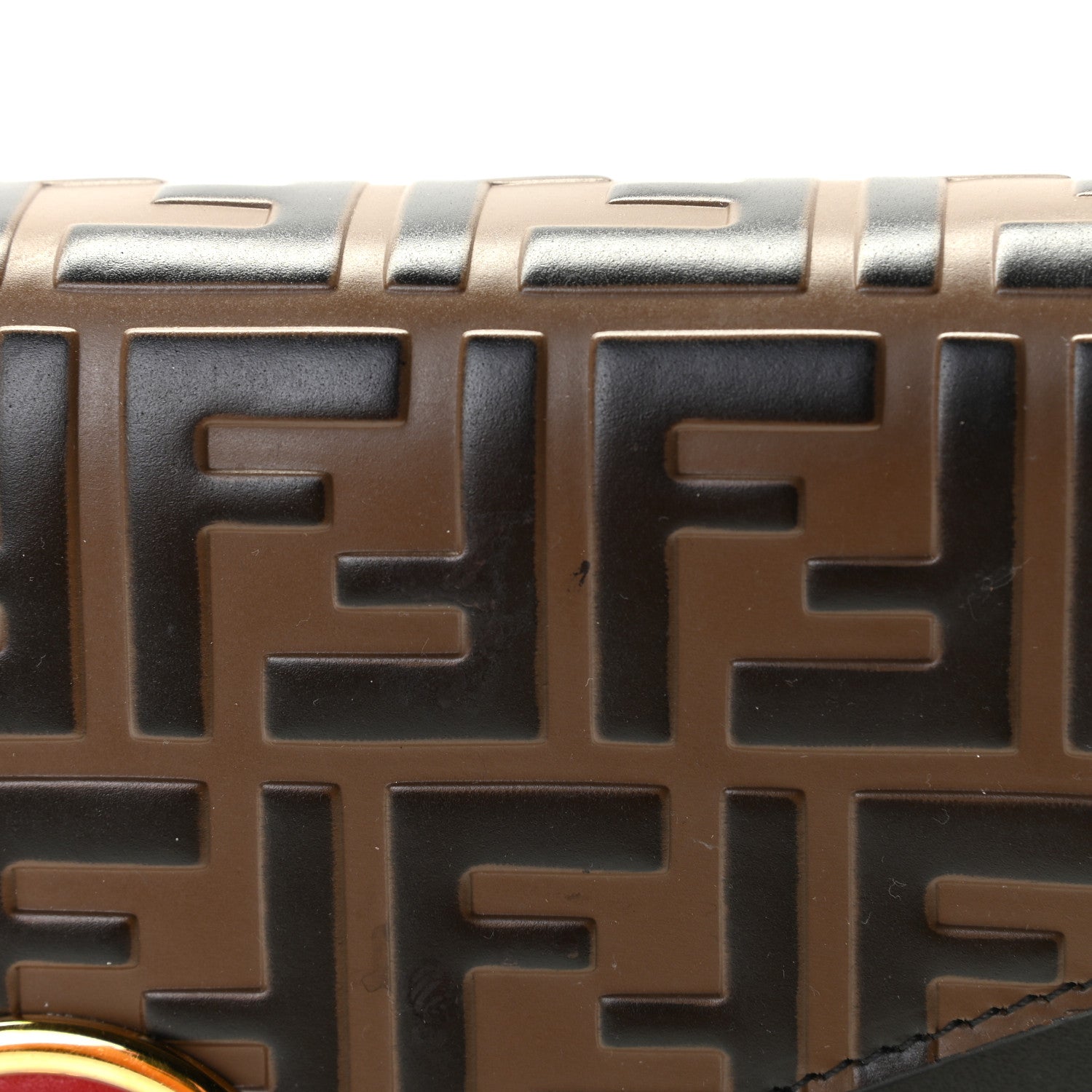 Fendi Vitello Liberty F is Fendi Bi-Color FF 1974 Embossed Medium Envelope Wallet On Chain Black Maya 7 of 9