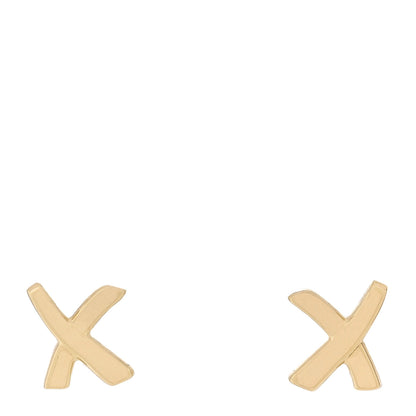 Tiffany 18K Yellow Gold Mini Paloma's Graffiti X Earrings 1 of 4