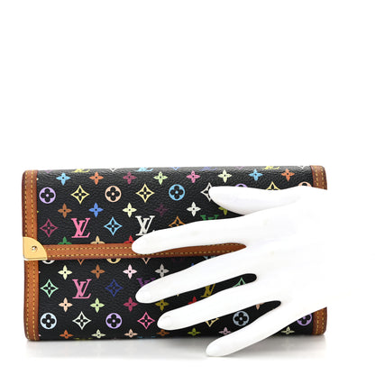 Louis Vuitton Monogram Multicolor Porte Tresor International Wallet Black 2 of 12