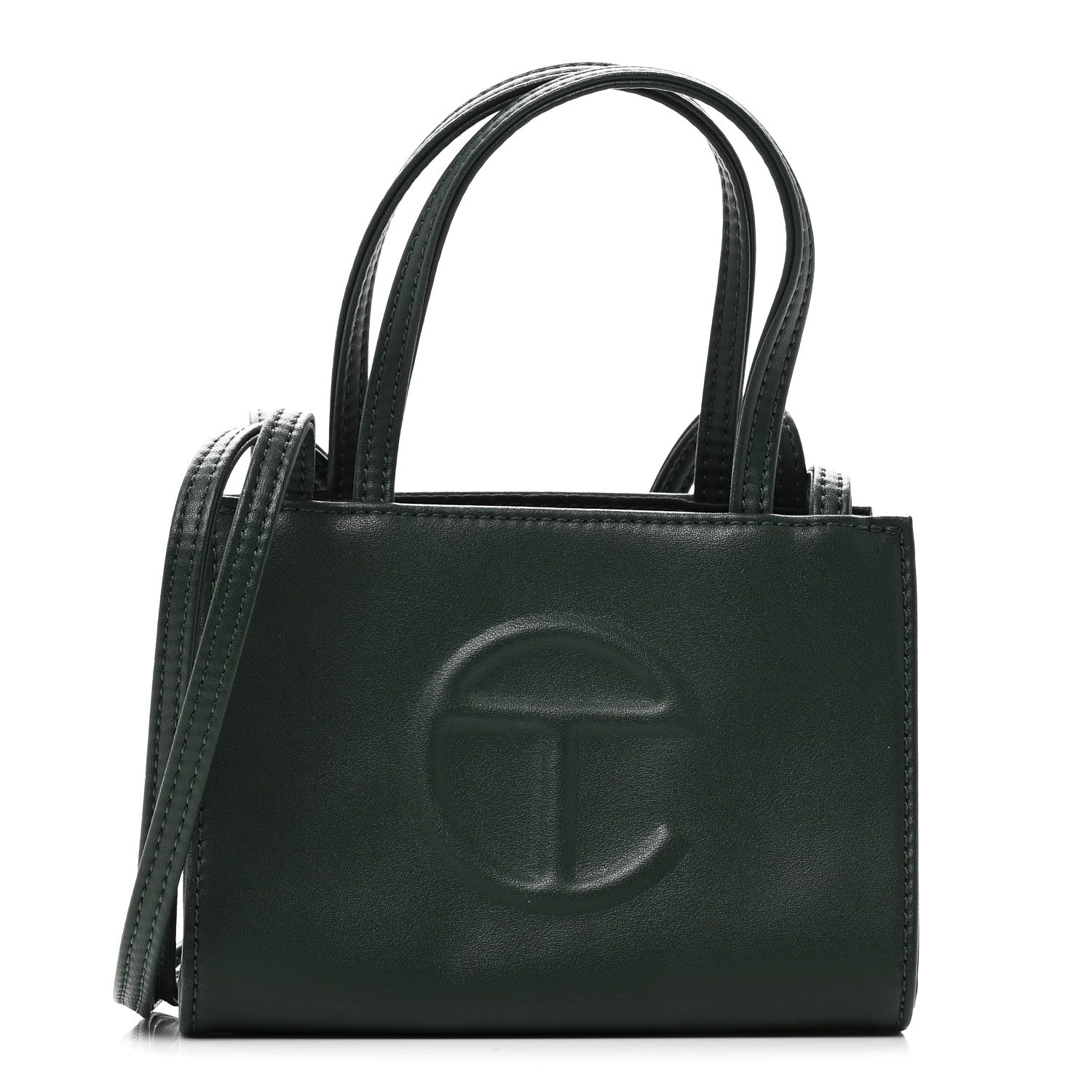 Telfar Vegan Leather Small Shopping Bag Dark Olive 1 of 9