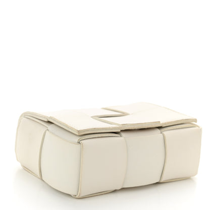Bottega Veneta Lambskin Maxi Intrecciato Extra Mini Cassette Crossbody Bag White 4 of 9