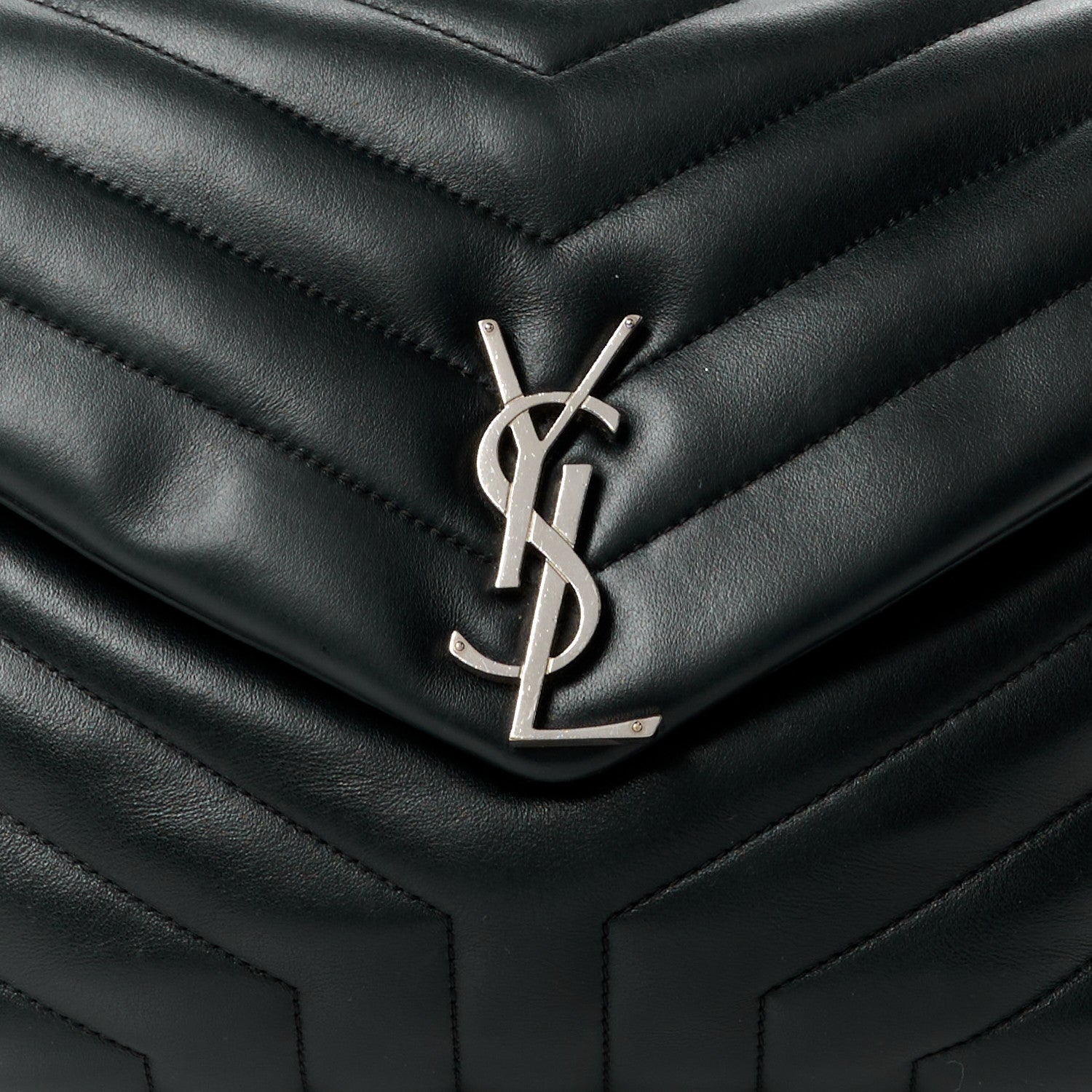 Saint Laurent Calfskin Y Quilted Monogram Medium Loulou Chain Satchel Black 10 of 15