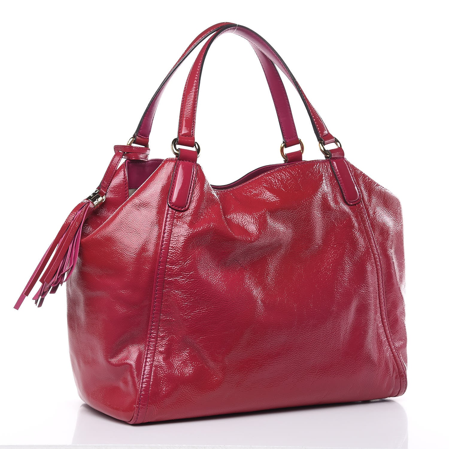 Gucci Vernice Naplack Medium Soho Shoulder Bag Bright Bouganville 3 of 18