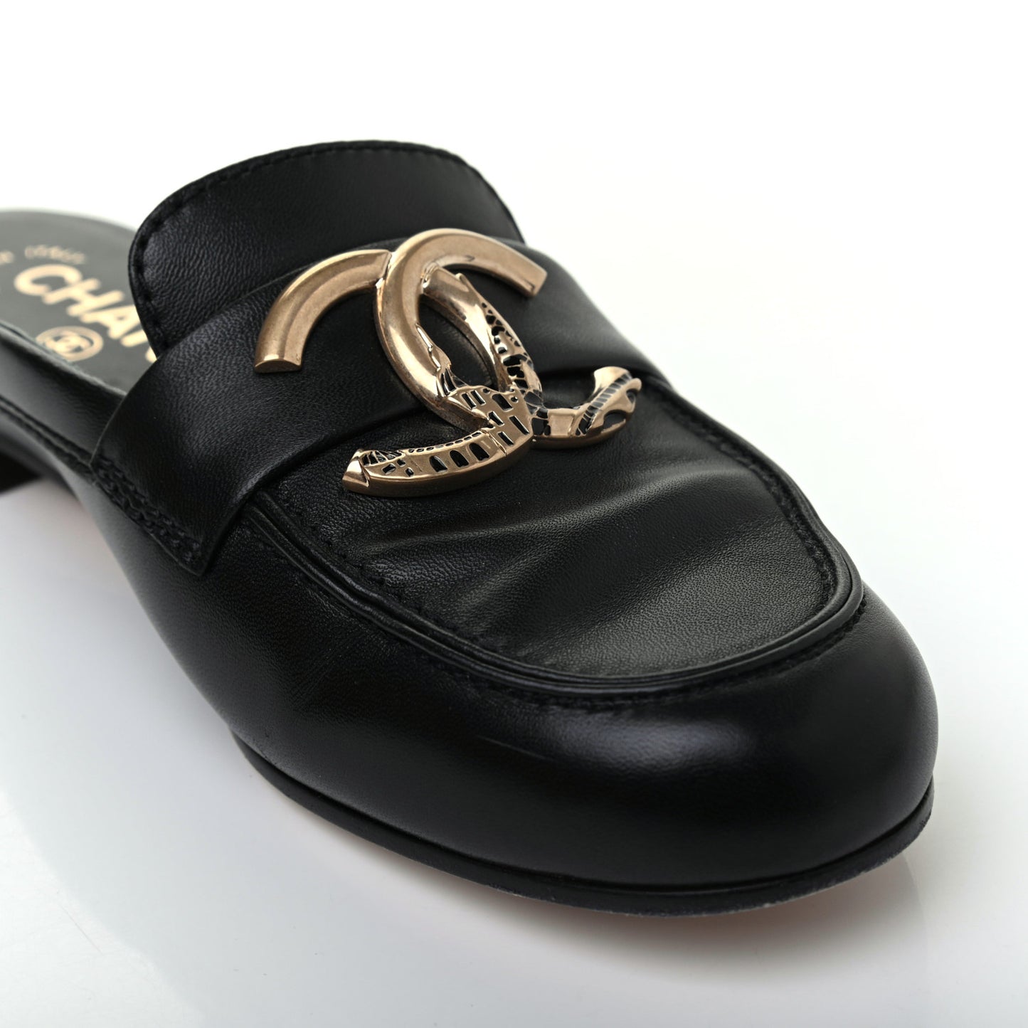 Lambskin CC Mules 36 Black