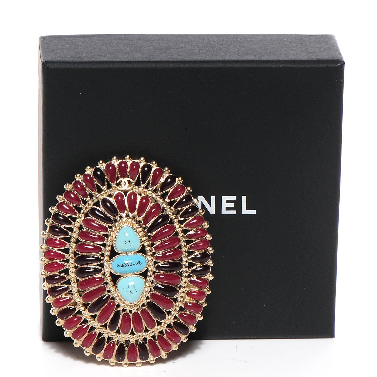 Turquoise Stone Oval Brooch