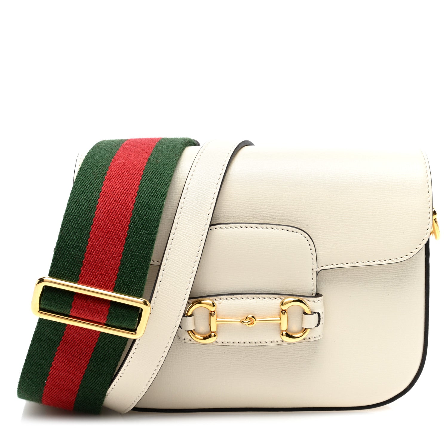 Gucci Azalea Calfskin Web Mini Horsebit 1955 Shoulder Bag Mystic White 1 of 10