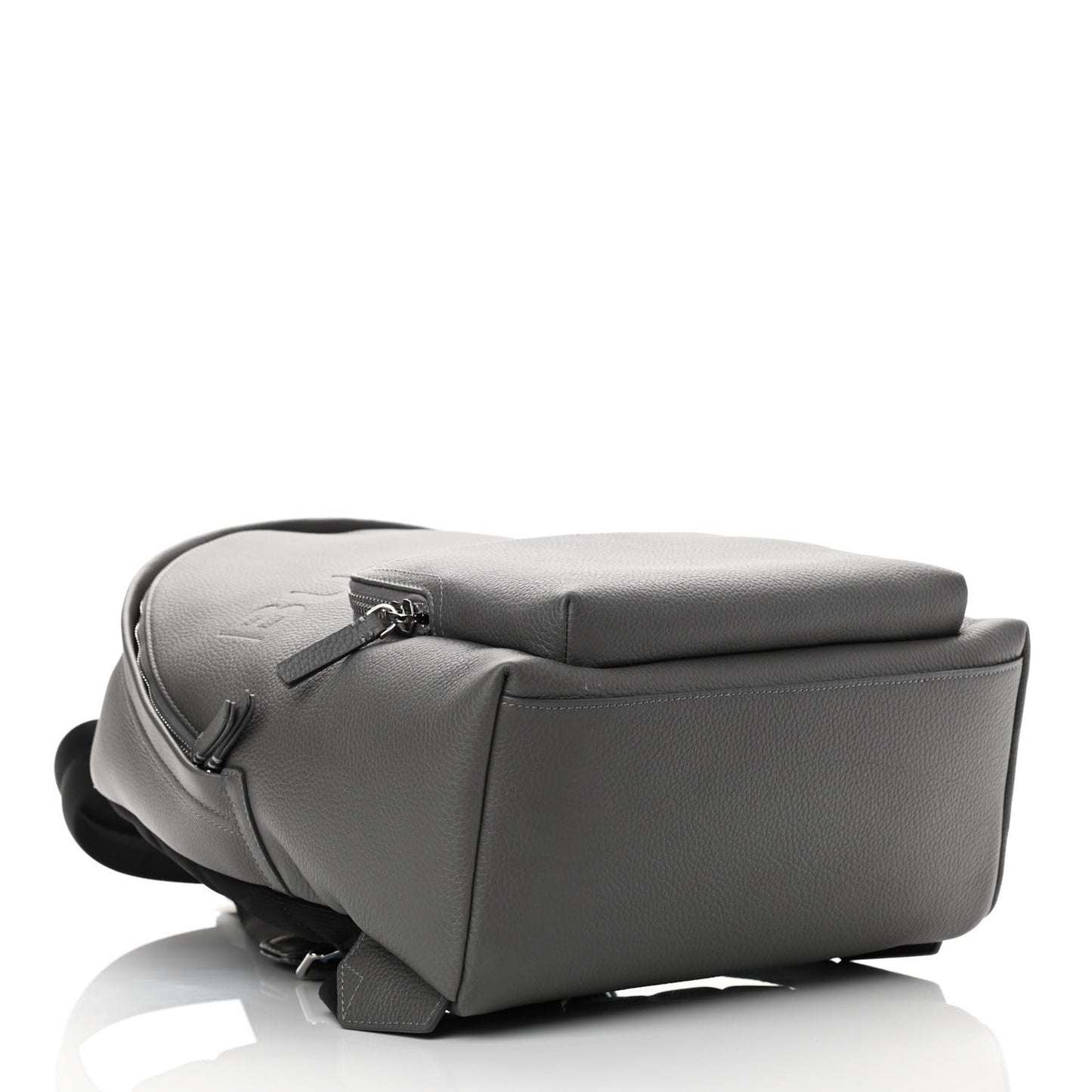 Calfskin Logo Embossed Backpack Black
