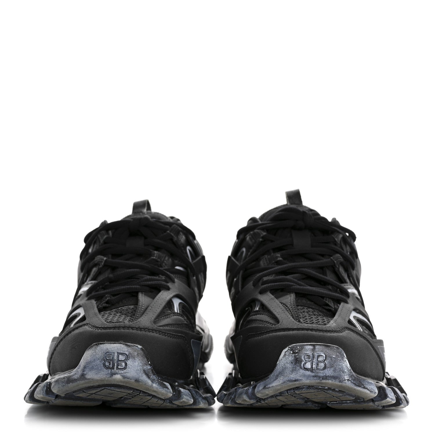 Balenciaga Mesh Rubber Uni-Matte Full Color Womens Track Sneakers 41 Faded Black 3 of 11