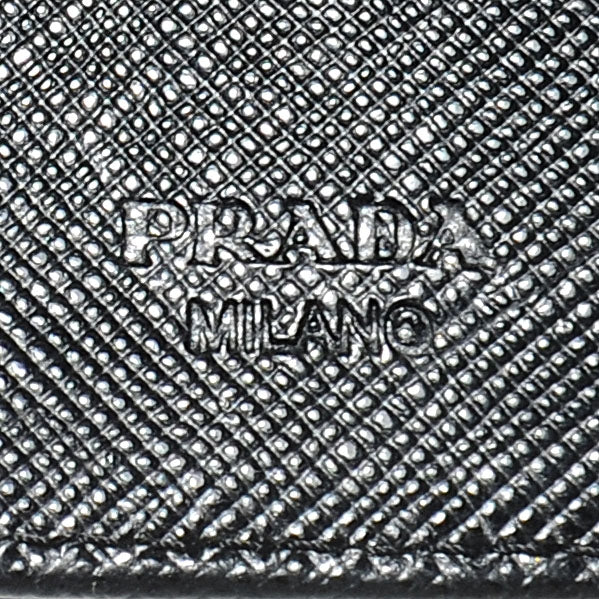 Prada Saffiano Compact Zip Around Wallet Black 7 of 8