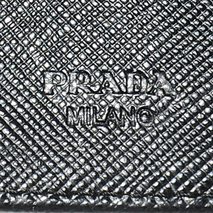 Prada Saffiano Compact Zip Around Wallet Black 7 of 8