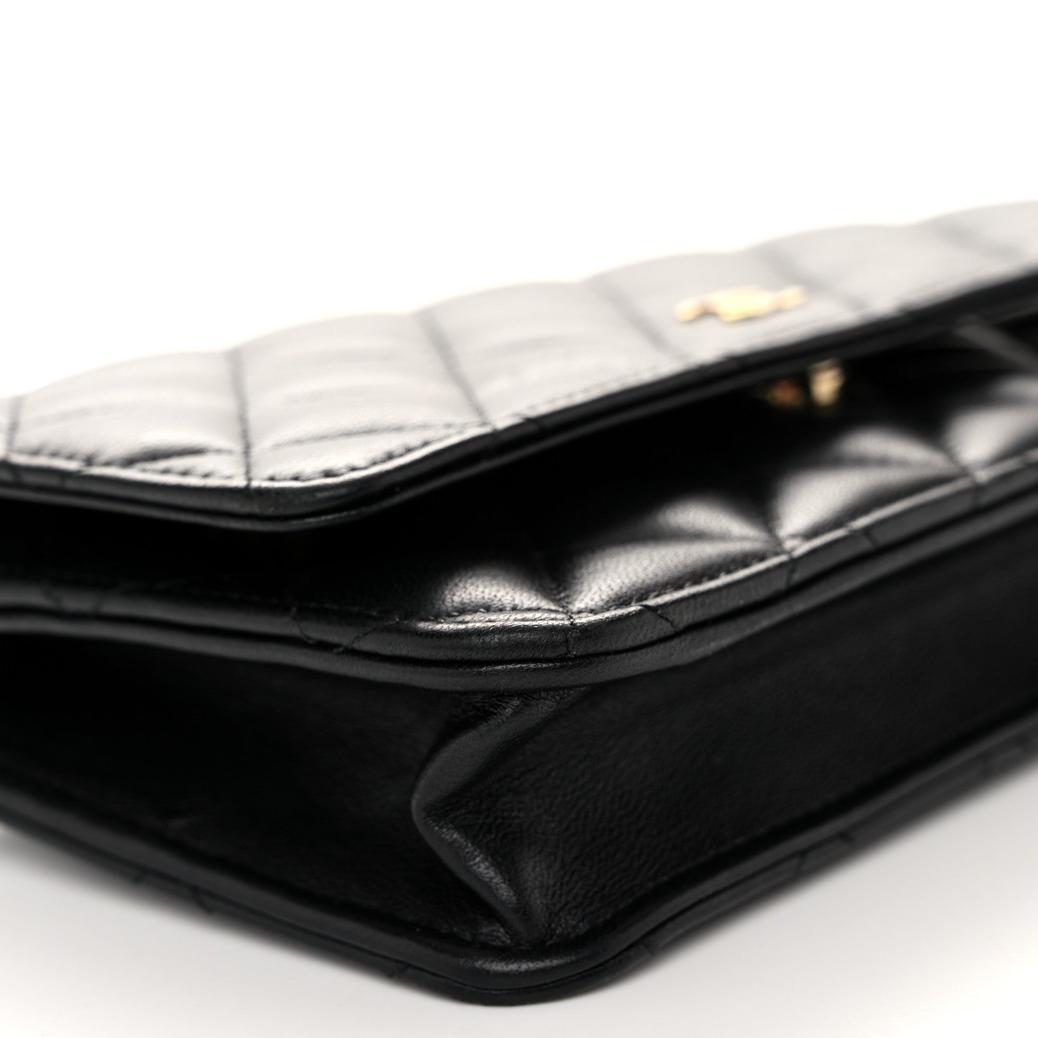 Chanel Lambskin Quilted Wallet On Chain WOC Black 10 of 12