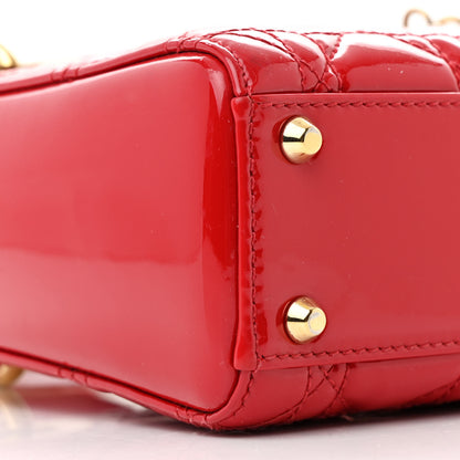 Christian Dior Patent Cannage Mini Lady Dior Red 9 of 10