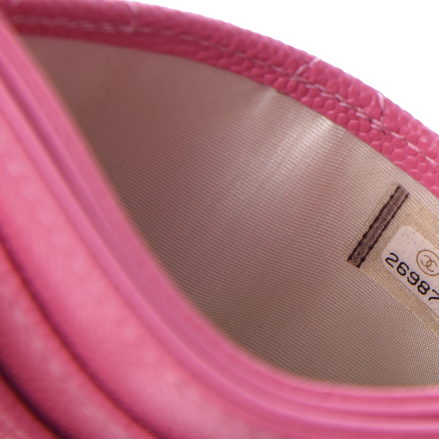 Chanel Caviar Quilted Card Holder Pink 8 of 9