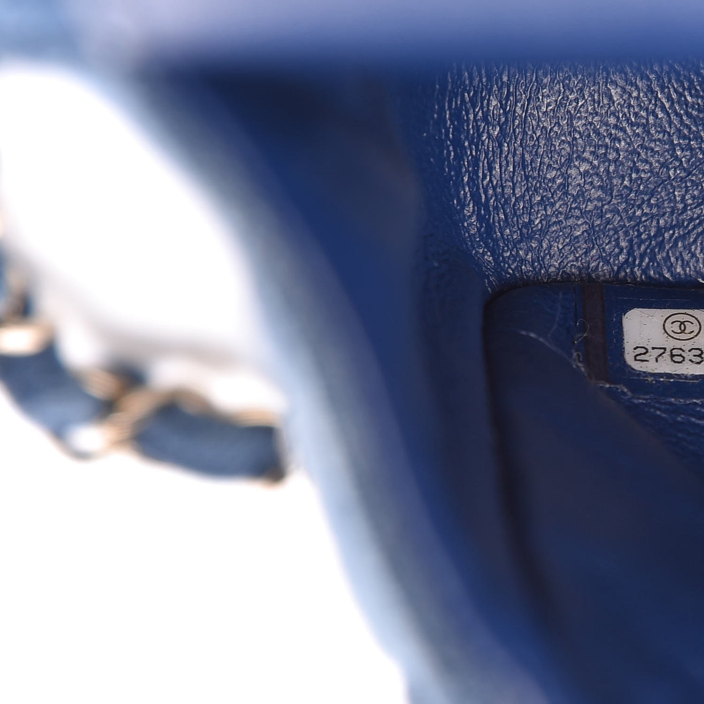 Denim Quilted Medium Double Flap Blue