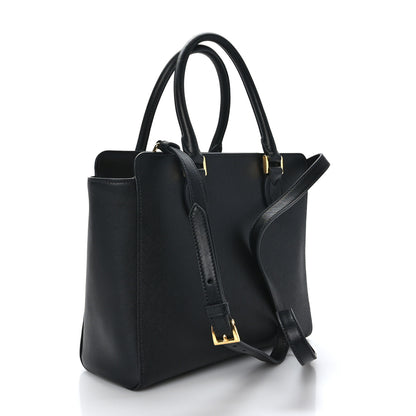 Prada Saffiano Soft Calfskin Small Zippered Tote Black 3 of 8