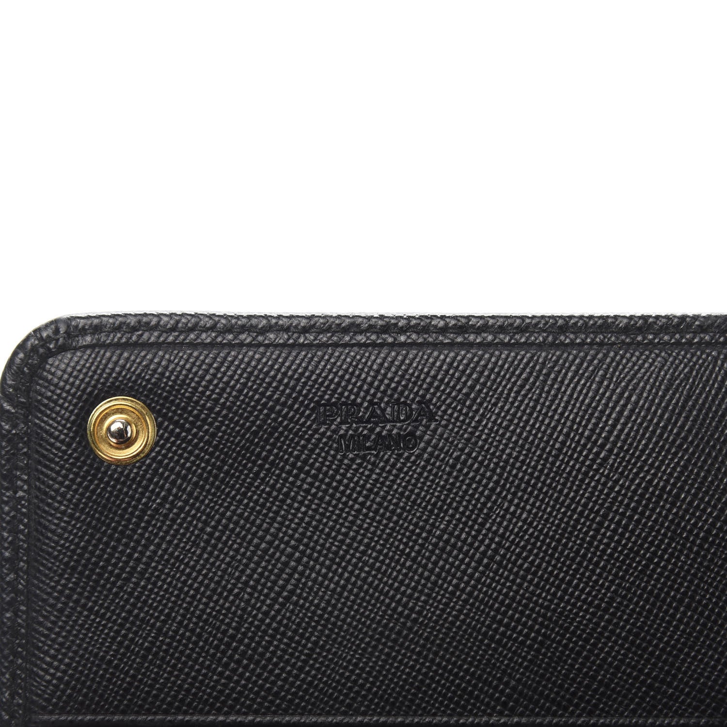 Prada Saffiano Metal Continental Flap Wallet Black 8 of 8