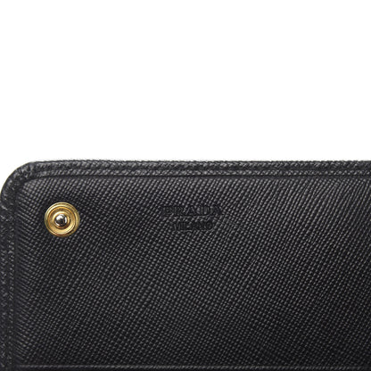 Prada Saffiano Metal Continental Flap Wallet Black 8 of 8