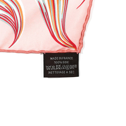 Hermes Silk Cheval Sirene Double Face 90 Rose Poudre Vert Corail 5 of 7