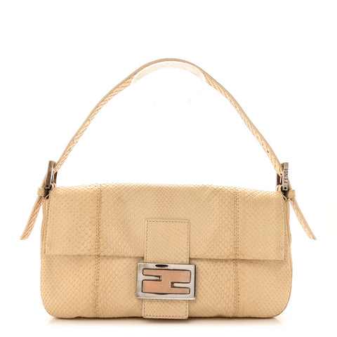 Snakeskin Baguette Light Beige