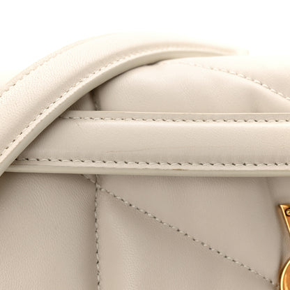 Saint Laurent Lambskin Quilted Small Loulou Puffer Monogram Chain Satchel Crema Soft 16 of 17