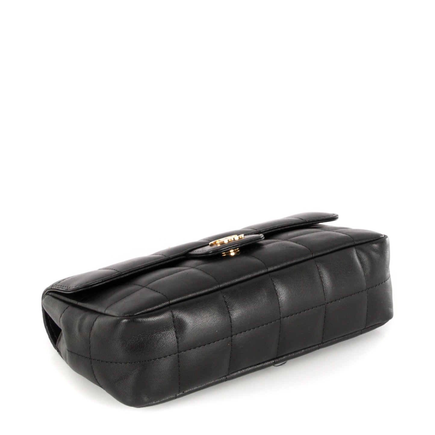 Lambskin Quilted Mini Chocolate Bar Flap Black