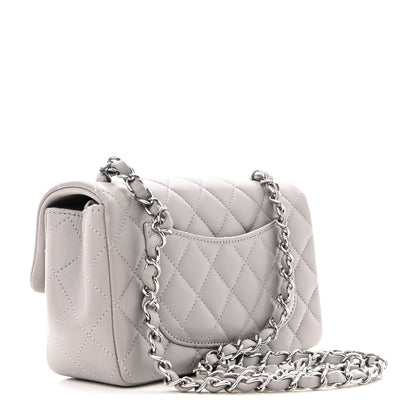 Chanel Lambskin Quilted Mini Rectangular Flap Grey 3 of 11