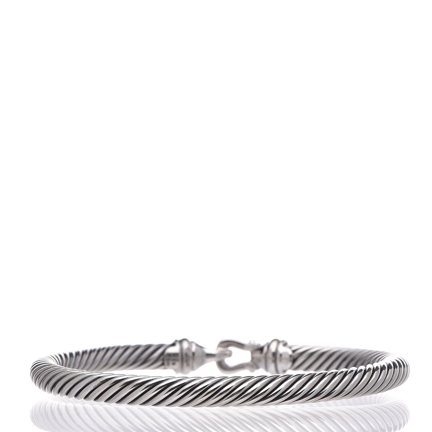 Sterling Silver 18K Yellow Gold 5mm Cable Classic Buckle Bracelet