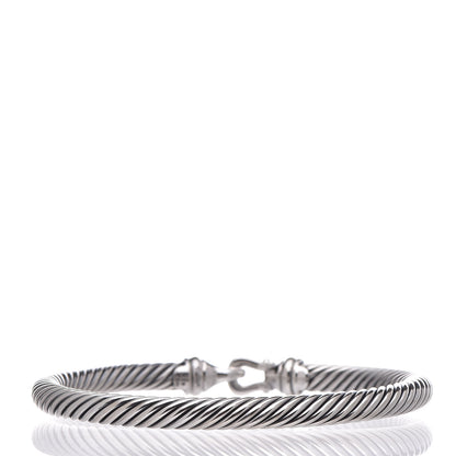 David Yurman Sterling Silver 18K Yellow Gold 5mm Cable Classic Buckle Bracelet 3 of 4