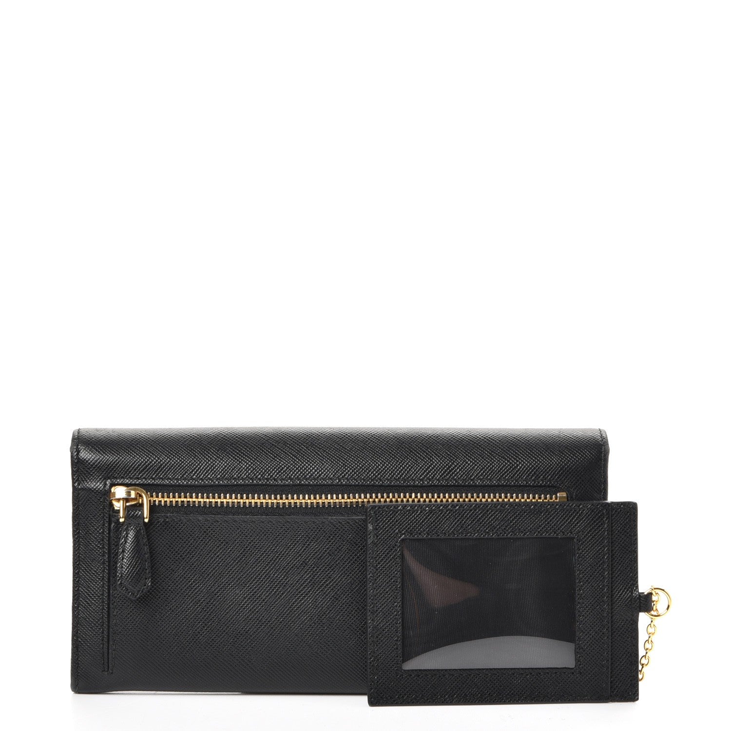 Prada Saffiano Bow Continental Wallet Nero Black 5 of 13
