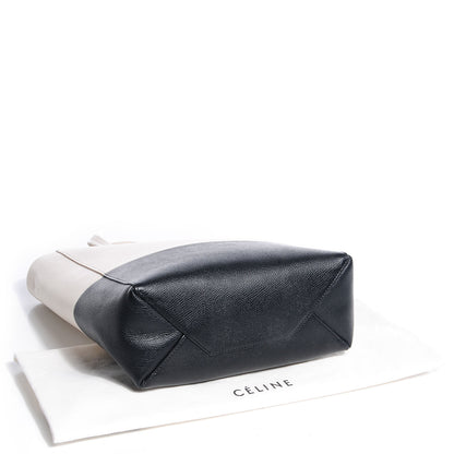 Celine Grained Calfskin Small Vertical Bi-Cabas Cream Black 4 of 8
