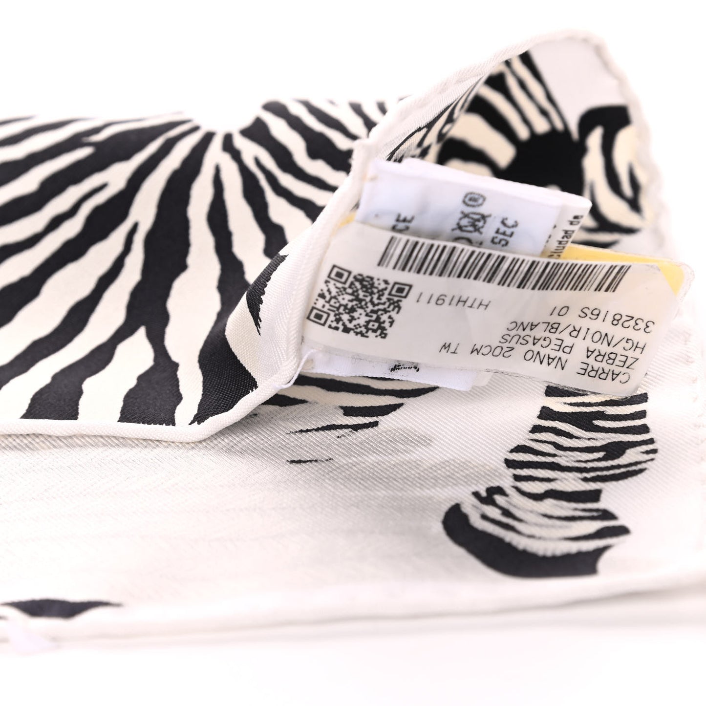 Silk Zebra Pegasus Nano Scarf 20 Black White