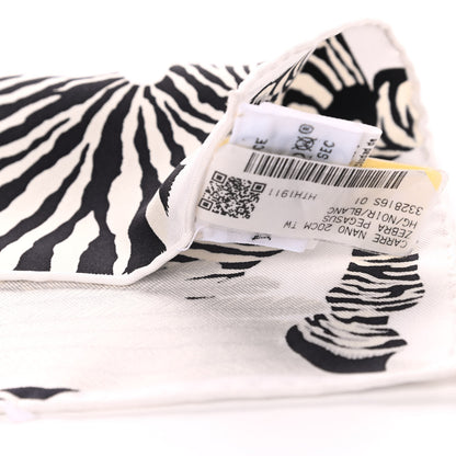 Hermes Silk Zebra Pegasus Nano Scarf 20 Black White 5 of 5