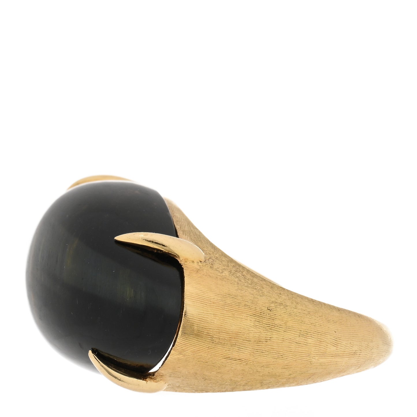 18K Yellow Gold Tigers Eye Cocktail Ring 52 6