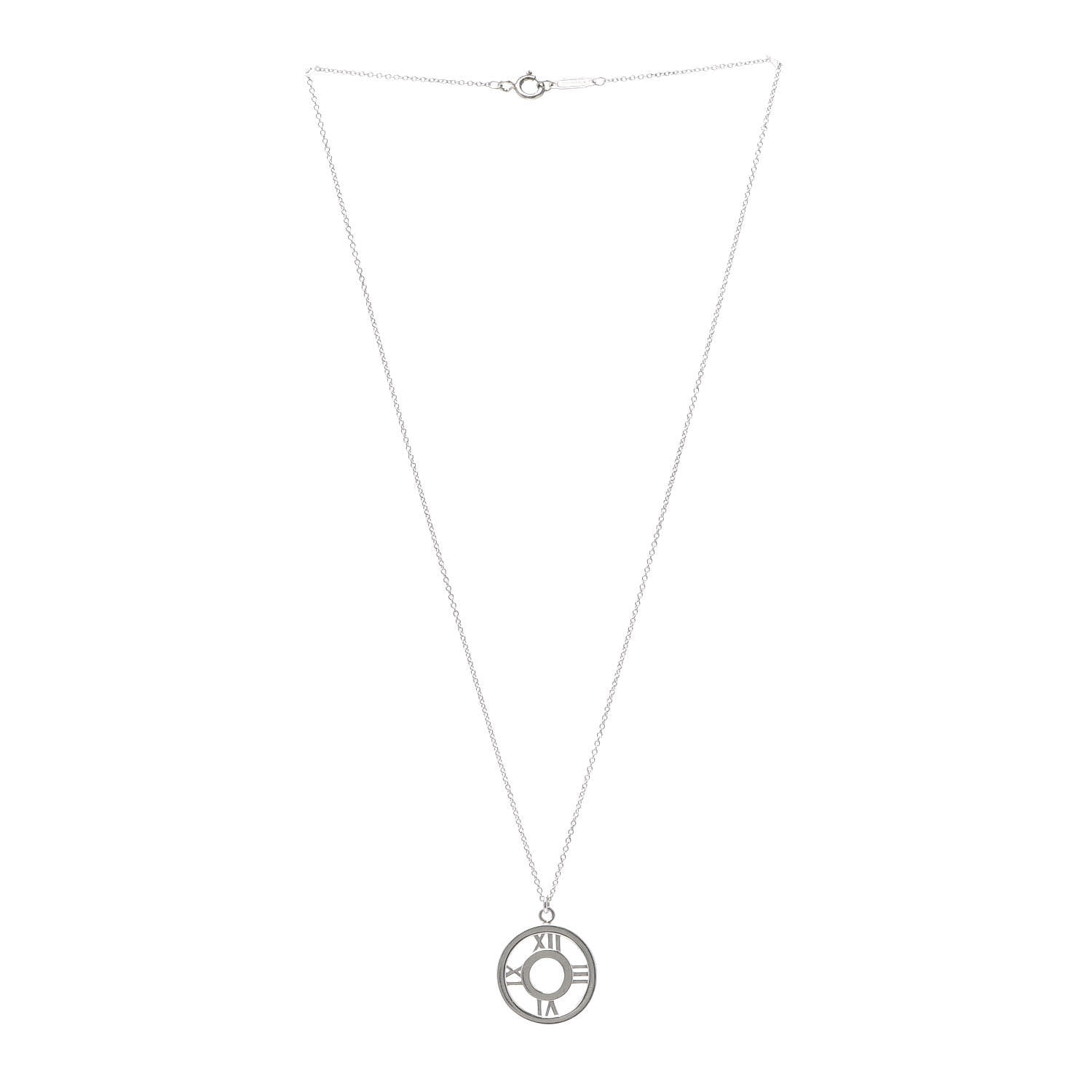 Tiffany Sterling Silver Medium Atlas Open Pendant Necklace 3 of 5