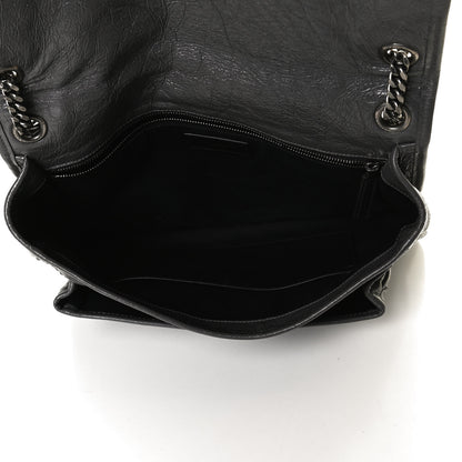 Saint Laurent Crinkled Calfskin Matelasse Monogram Large Niki Chain Satchel Storm 5 of 17
