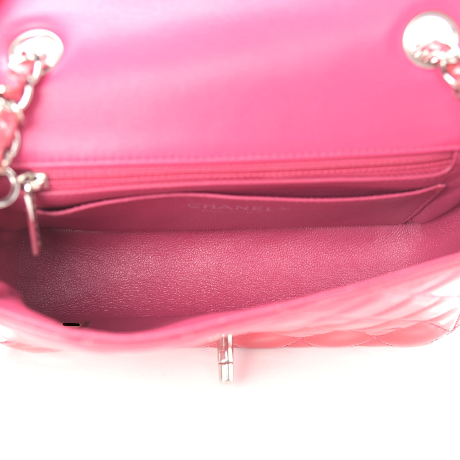 Chanel Patent Calfskin Quilted Mini Rectangular Flap Pink 5 of 11