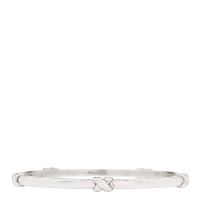 Tiffany Sterling Silver Signature X Bangle Bracelet 1 of 4