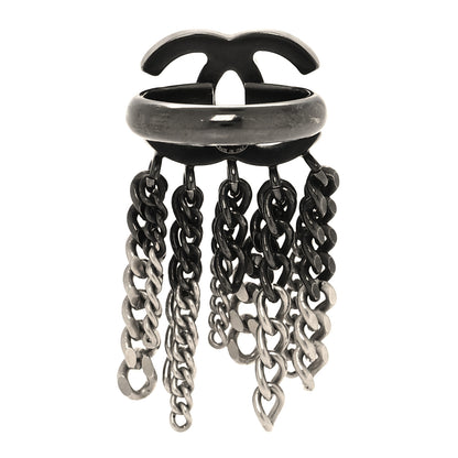 Chanel Ruthenium Chain CC Ring 50 5.25 Black 4 of 4