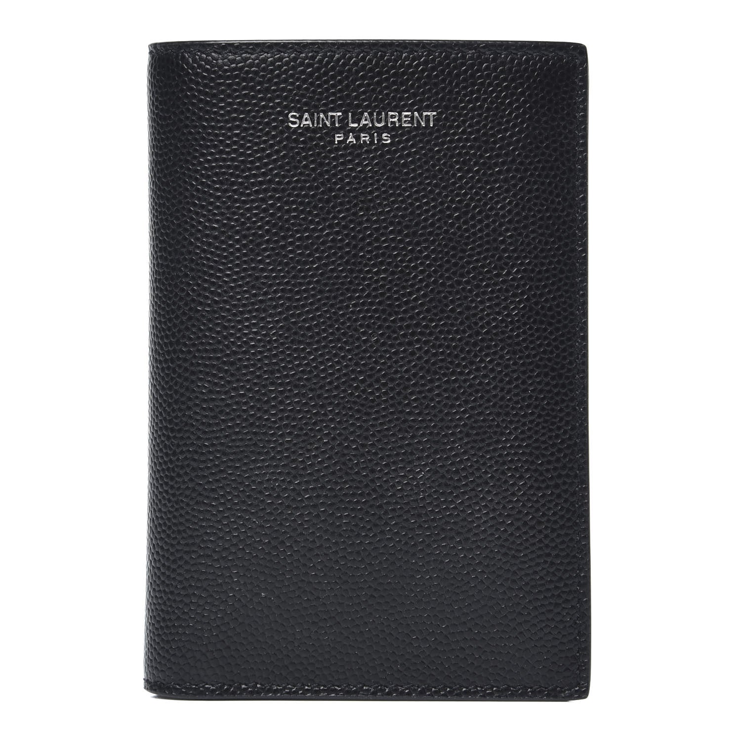Saint Laurent Grain De Poudre Credit Card Wallet Black 1 of 7