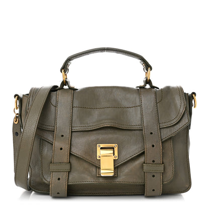 Proenza Schouler Lambskin Tiny PS1 Satchel Dark Olive 1 of 17
