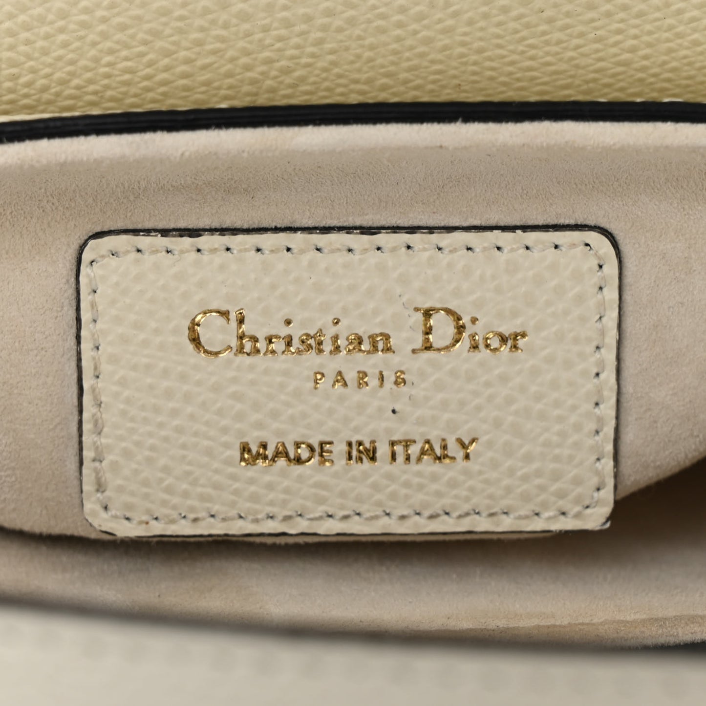 Grained Calfskin Mini Saddle Bag White