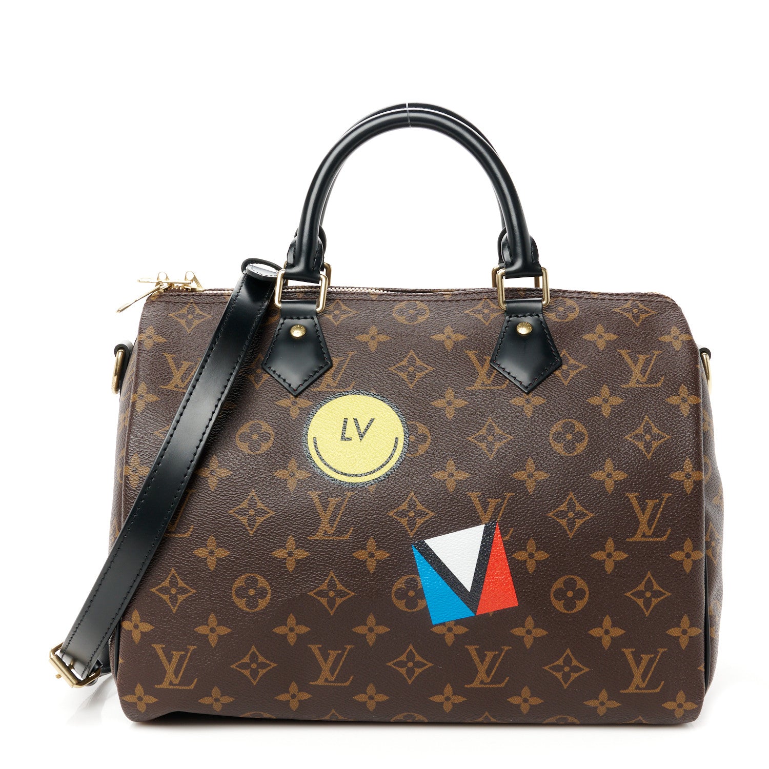 Louis Vuitton Monogram My World Tour Speedy Bandouliere 30 Black 1 of 13