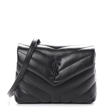 Saint Laurent Calfskin Y Quilted Monogram Toy Loulou Crossbody Bag Black 1 of 9