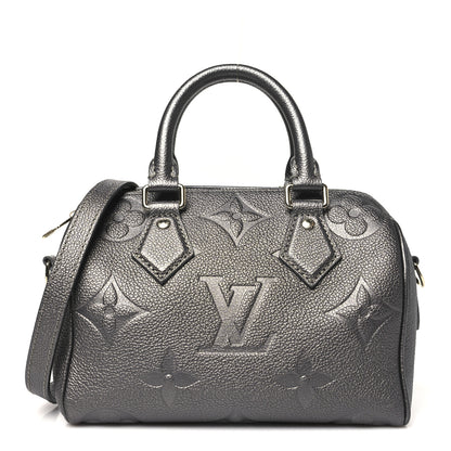 Louis Vuitton Shimmery Empreinte Monogram Giant Speedy Bandouliere 20 Gun Metal 1 of 9