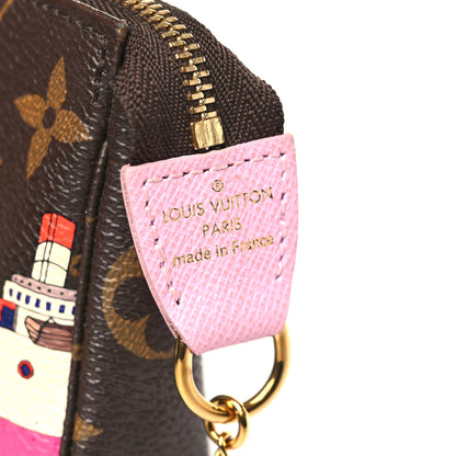 Louis Vuitton Monogram 2016 Christmas Animation Mini Pochette Accessories Rose Ballerine 6 of 9