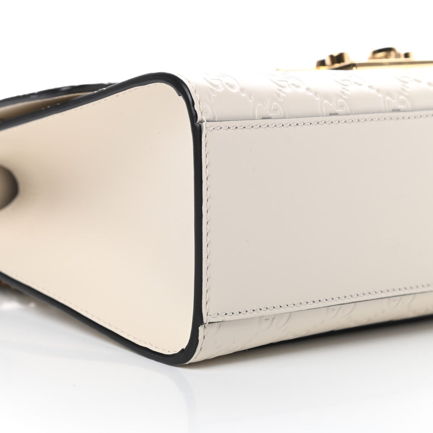 Guccissima Medium Padlock Shoulder Bag Black Mystic White